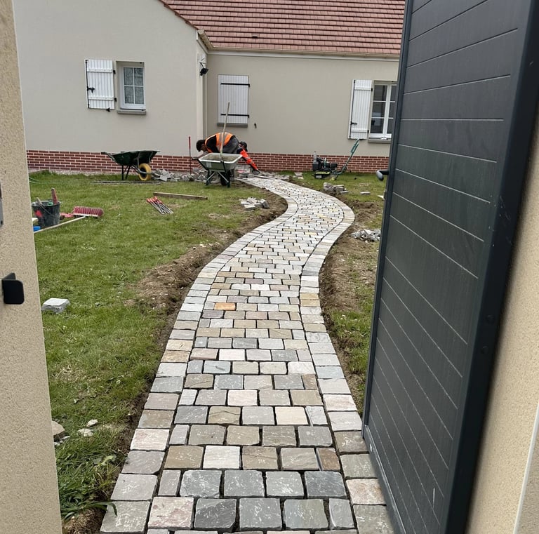 pose de pavé d'inde