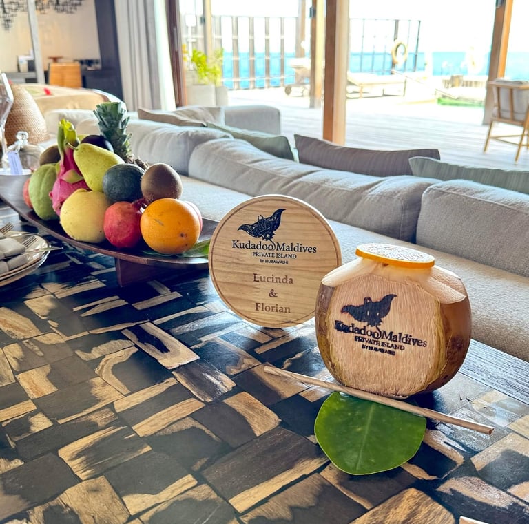 kudadoo maldives villa welcome snacks
