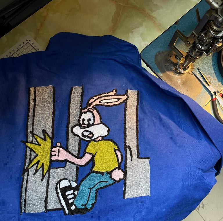 Veste jacket bleu de travail workwear serge le lapin paris