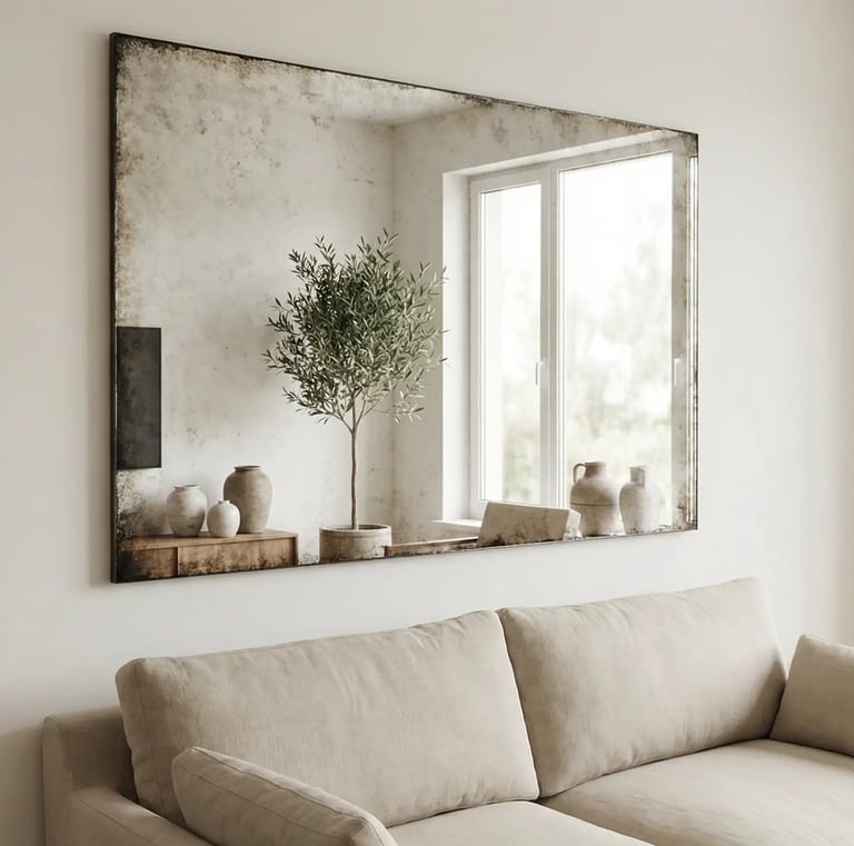 lustra postarzane, lustra antyczne