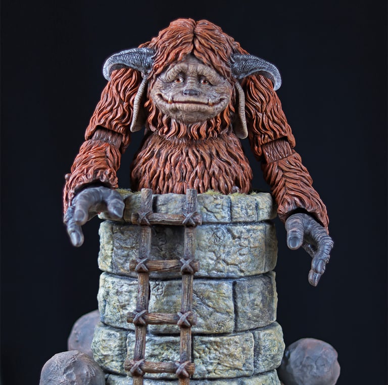 Hand-painted fantasy creature sculpture cast in resin, showing completed mould making and sculptural finishing