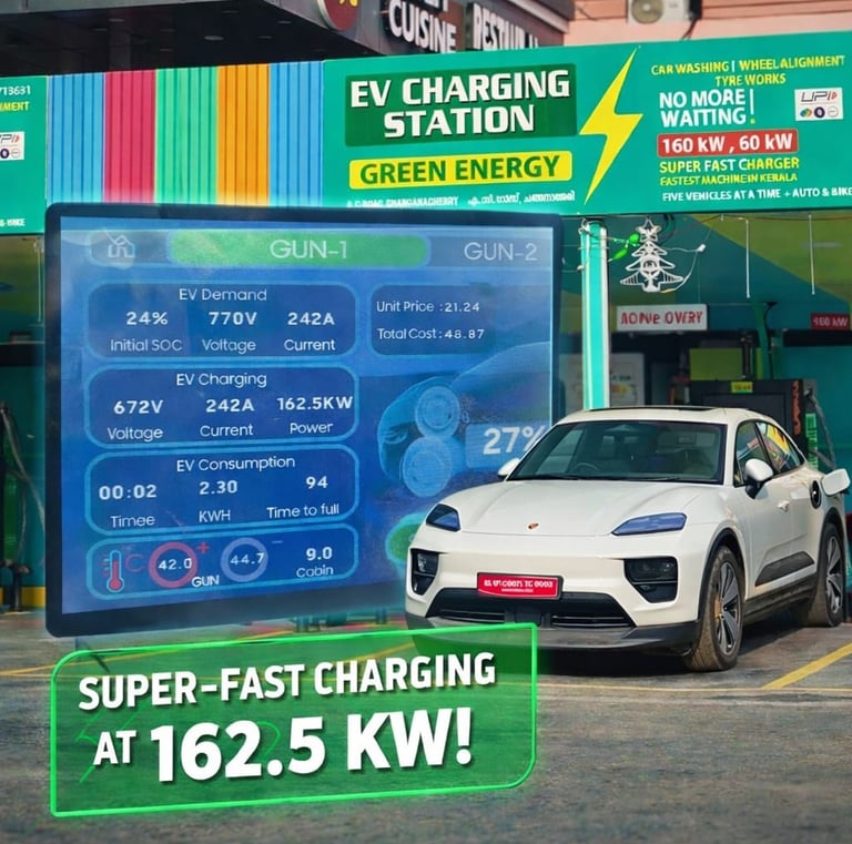 Fastest charger in Kerala 160 kW