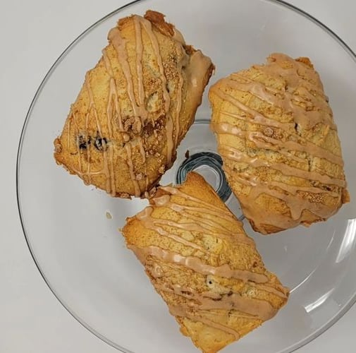 a plate with three pastries on it gluten free bread blueberry bundt leander tx texas gluteen free