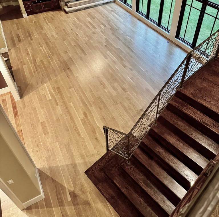 Custom hardwood floors and stairs