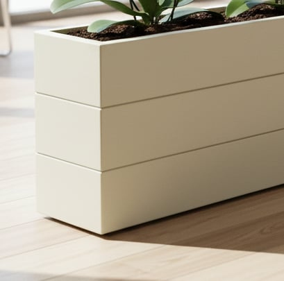 elegant indoor wooden planter painted in grey blue with patio tree made from wood