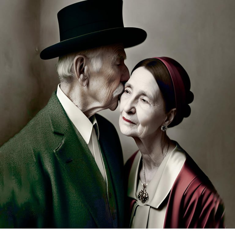 a man and woman in hats and hats