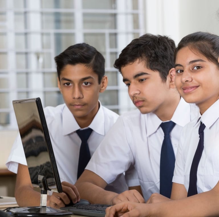 Student learning digital skill at Smart Village Computer Hub