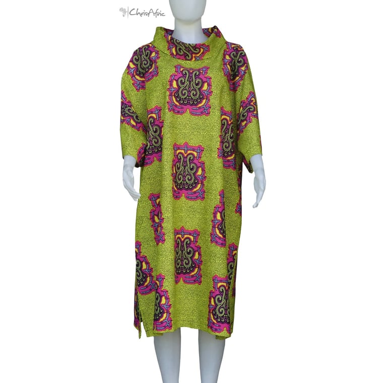 a mannequins' dress with a green and pink dress
