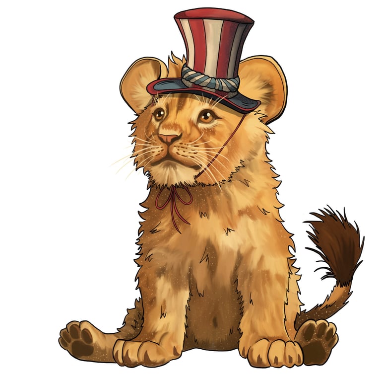 bébé lion lionceau mignon cirque vintage