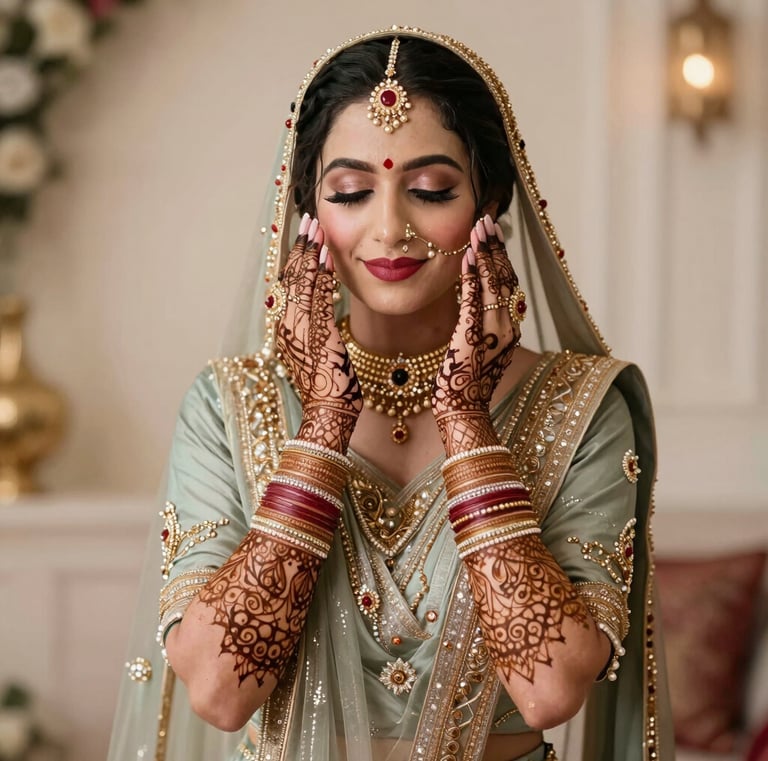 Traditional priest performing a Hindu wedding ritual under a floral mandap in a luxurious Marbella resort garden.