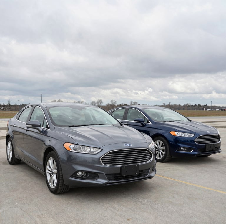 A happy family loading luggage into a minivan from our fleet, preparing for a road trip.