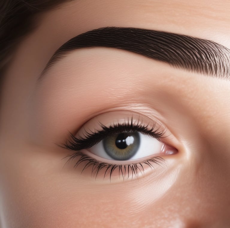 Before and after of a clientβs brow shaping session in Bradford.