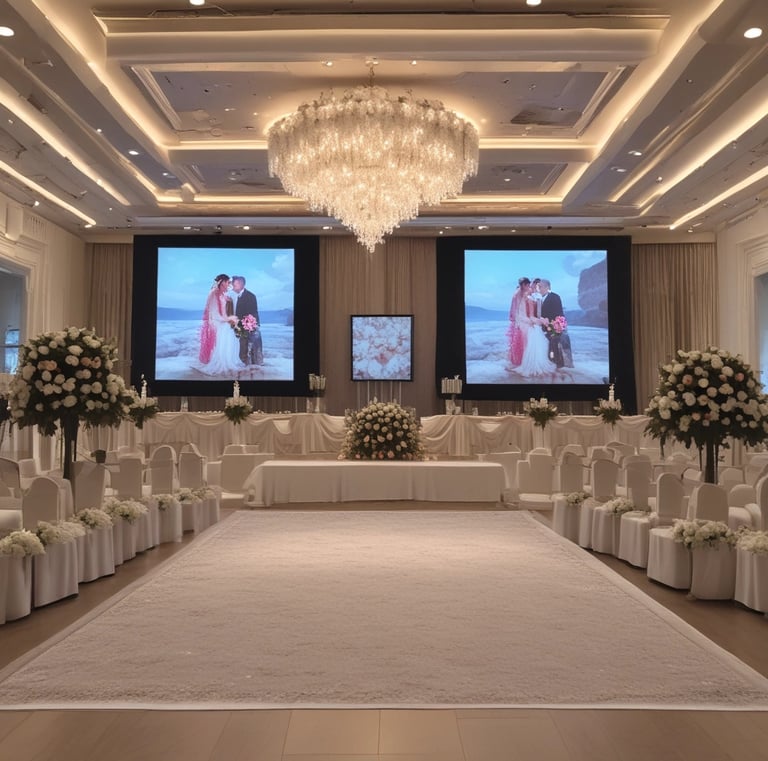 Outdoor LED sign mounted on a storefront glowing warmly during sunset.