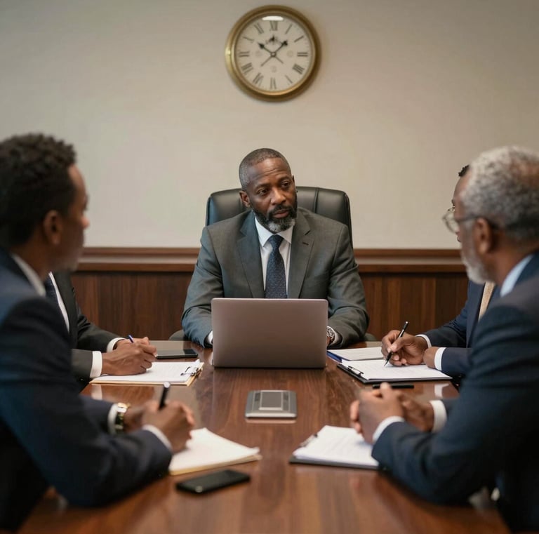 A team meeting where clariledger professionals discuss financial strategies.