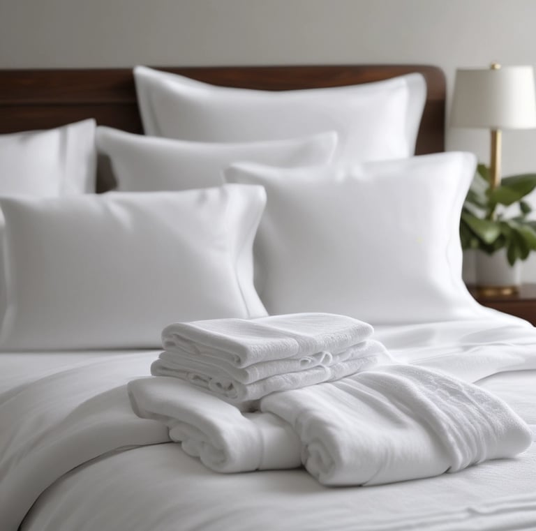 Detailed shot of a guest handbook and welcome amenities.