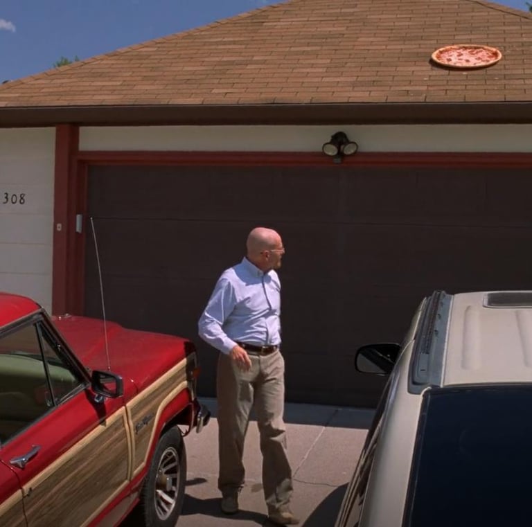 breaking bad cena da pizza no telhado