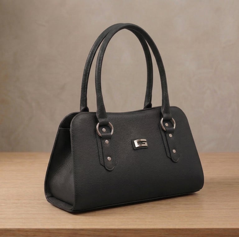 Cartera color negro pequeña para oficina