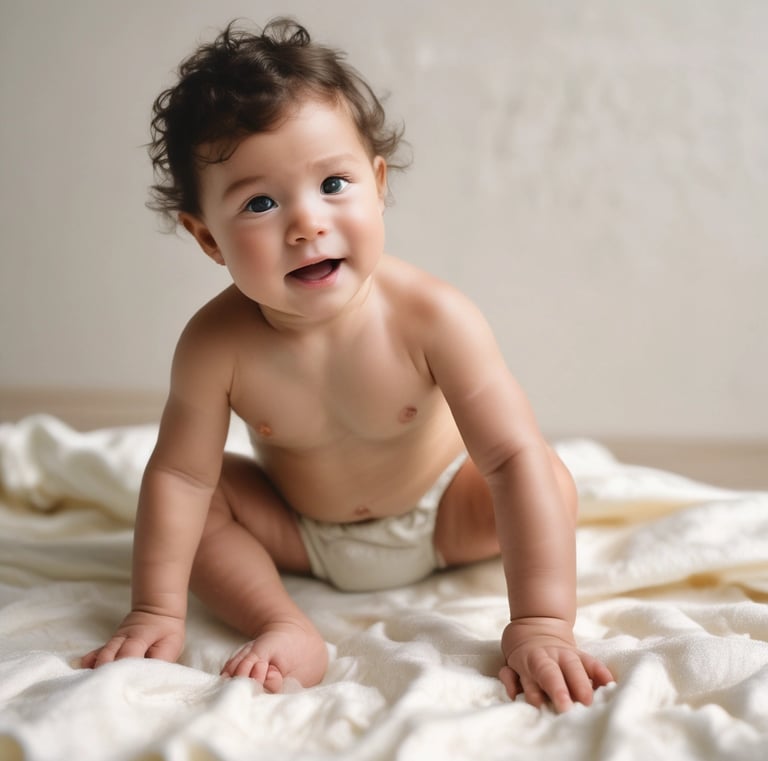 Close-up of a soft banana fiber diaper with gentle sunlight highlighting its texture.
