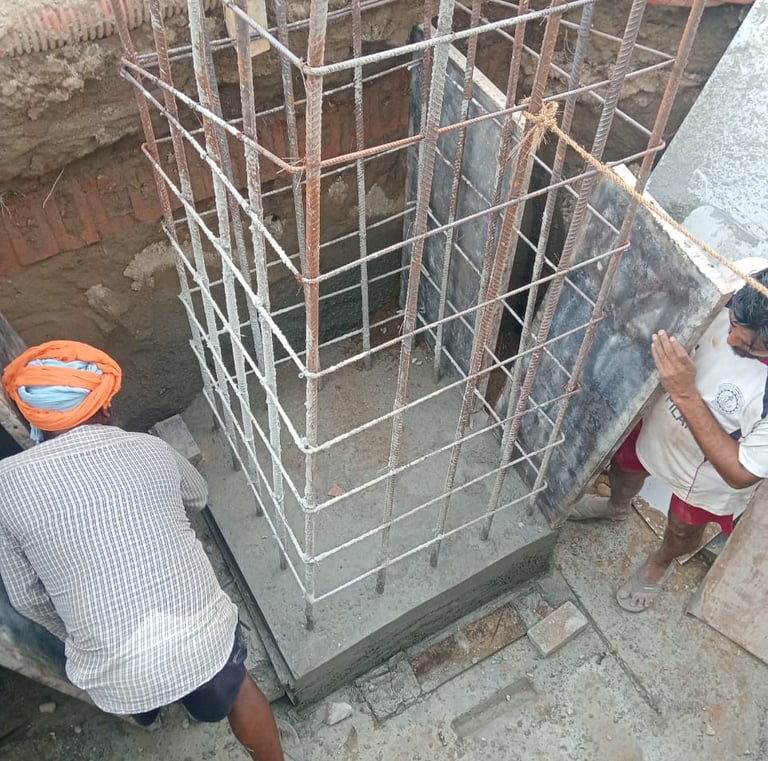 Foundation Work Being Done By Hindustan Power Team For Pole Erection