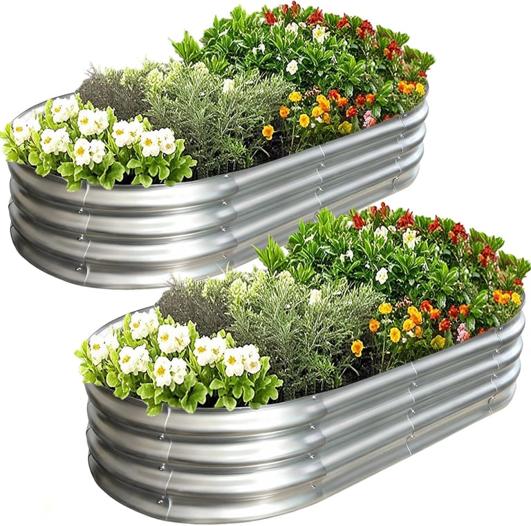 Galvanized Raised Garden Bed Kit, Planter Garden Boxes Outdoor