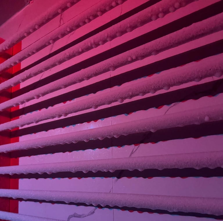 frozen pipes in a cold room
