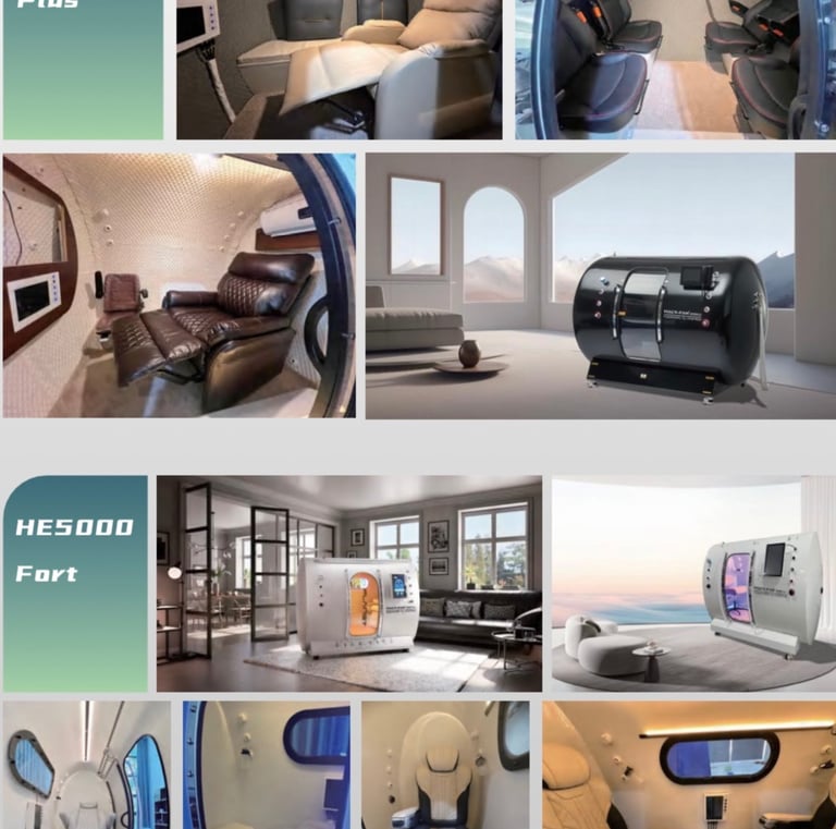Cámaras hiperbáricas collage deferentes modelos ambientes