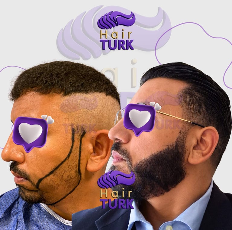 Greffe de barbe avant après