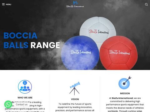 a website page with a picture of boccia ball