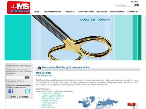 a website page of a Medical Instruments / Surgical Instruments