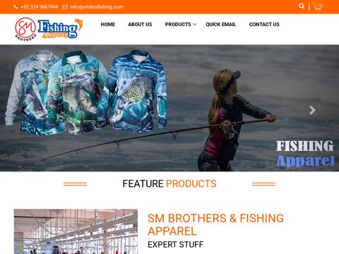 a website page for a fishing store