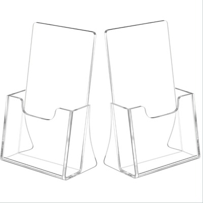Two clear acrylic brochure holders side by side.