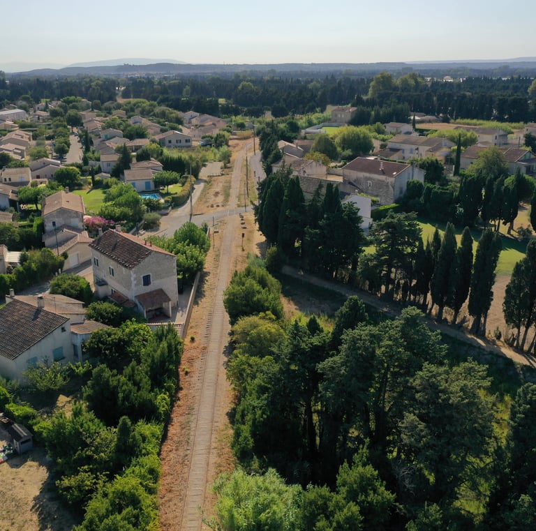 photo aérienne dans une commune