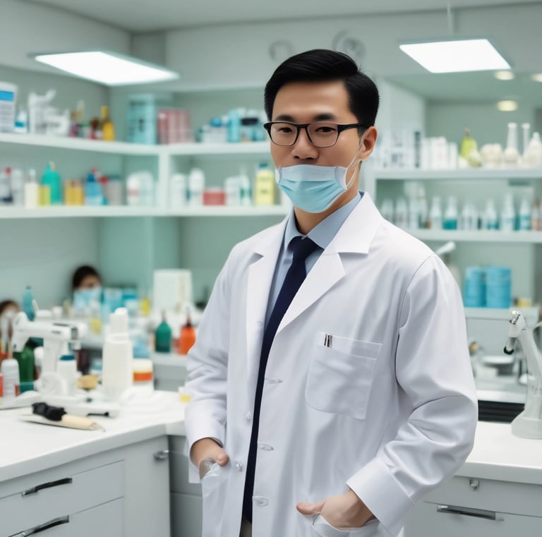 A patient consultation room with comfortable seating.