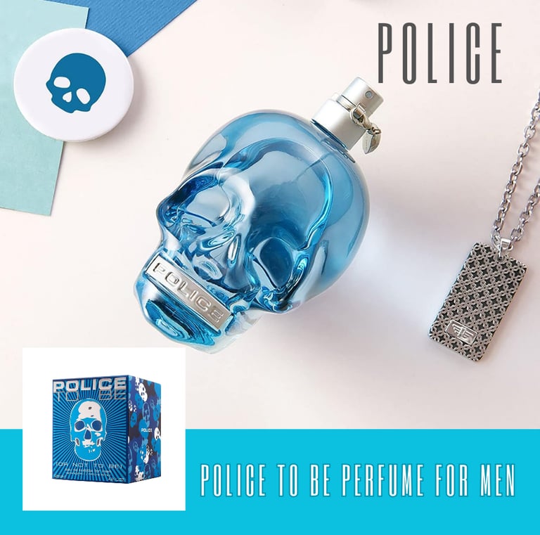 a police officer's perfume bottle and a police officer's necklace