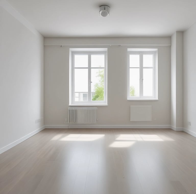 A construction vehicle with a hydraulic arm is actively engaged in demolishing a section of a house. The exterior wall of the house is partially torn down, exposing the framework and interior. Debris, including pieces of wood and siding, is scattered across the ground. The surrounding area is wooded, with trees visible in the background.
