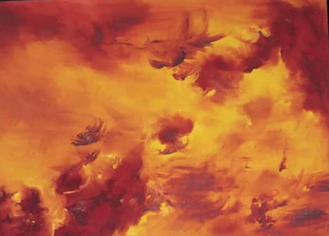 Serie Cielos - óleo sobre madera