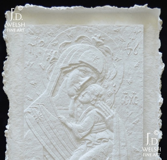 In Adoration and Jubilee - Art Nouveau - cast cotton - Icon - sacred art - Jeremiah D. Welsh 