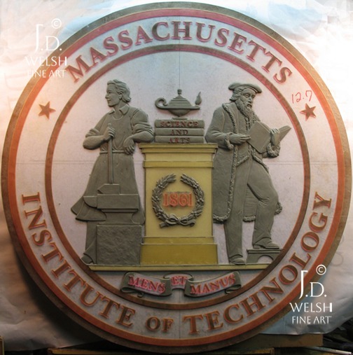 MIT Crest - cly sculpture - Jeremiah D Welsh