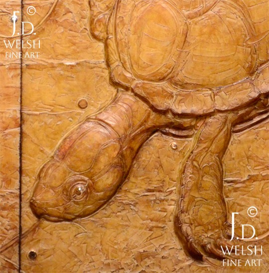 Sliders Down - Slider Turtles relief sculpture - Marcel Jovine Prize NSS - Jeremiah D Welsh