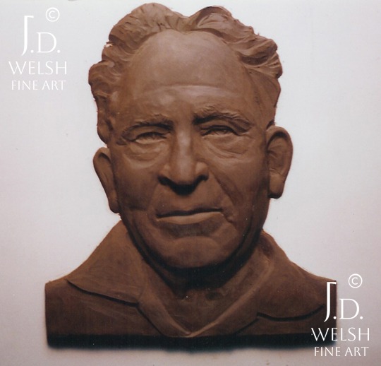 Portrait of Man - 12" - clay sculpture - Jeremiah D Welsh