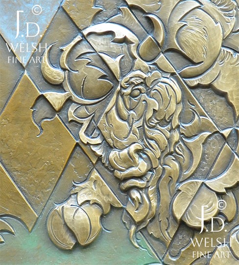Thunder, Hooves and Prairie Chickens - Modernist Bronze Relief Sculpture - Jeremiah D Welsh