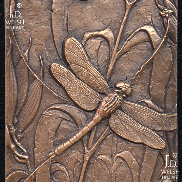 Wetland Whorled - Milkweed and Dragonflies - Bronze - Jeremiah D. Welsh - J.D. Welsh Fine Art