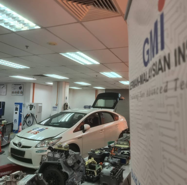 a car and its components displayed