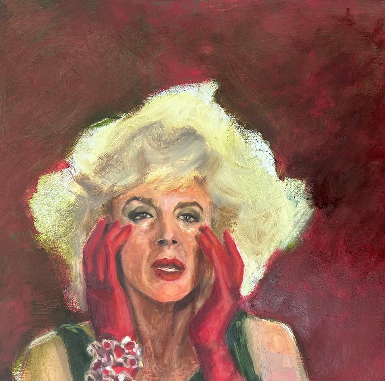 a painting of Marisa Paredes oil on canvas