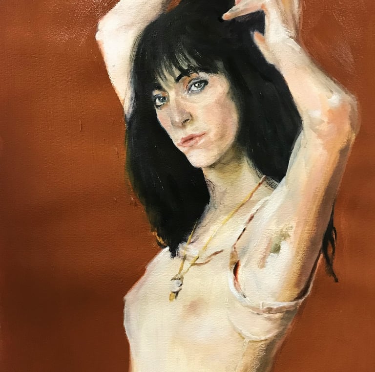 a painting of Patti Smith oil on canvas