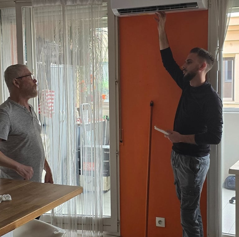 Fin de chantier, test du mural en mode chaud