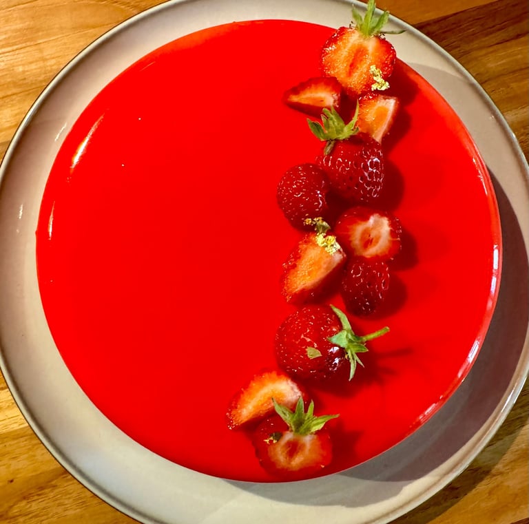 entremet vanille fraise