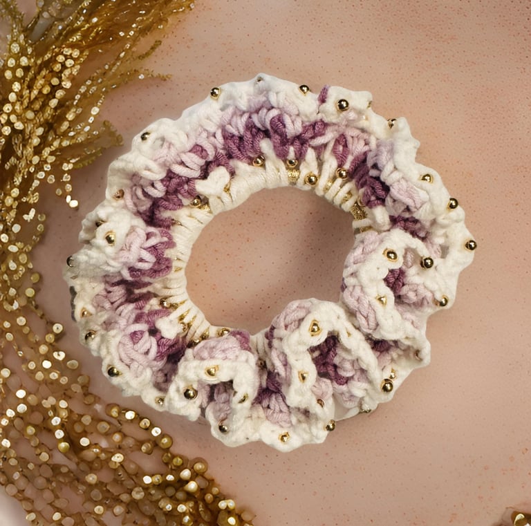beads crochet hair tie