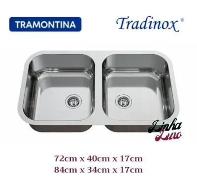 cuba de inox Tramontina dupla