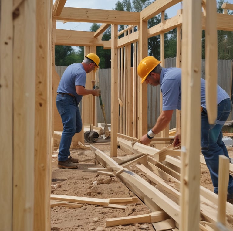 House under construction by McKnight Construction: Frame and foundation stage